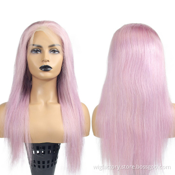 Cheap wholesale brazilian human hair long purple wig, 13x4 frontal purple wigs human hair, purple colors wigs for partyes